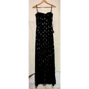 Roberta Velvet Beaded Black Strapless Dress Women’s Size Large.